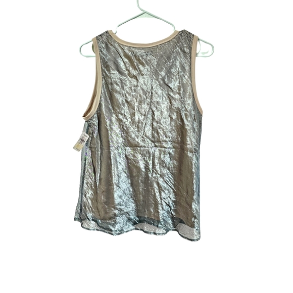 NWT DKNY Iridescent Metallic Patina Rayon/silk Tank Size 14 - Picture 3 of 9